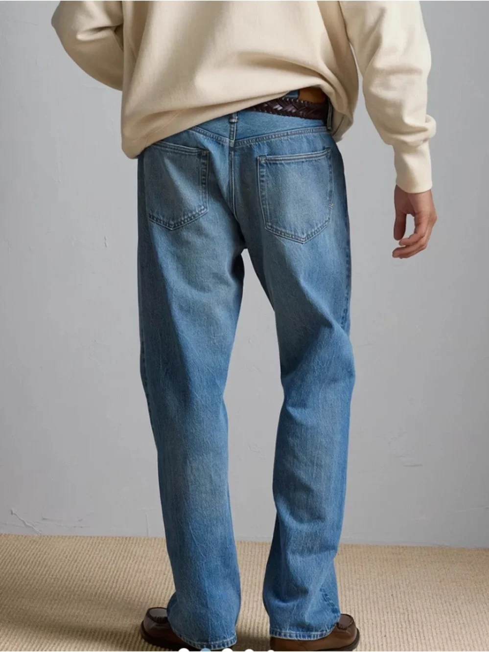 NWT AE77 Premium Loose Mens Jeans medium wash organic cotton 28x32